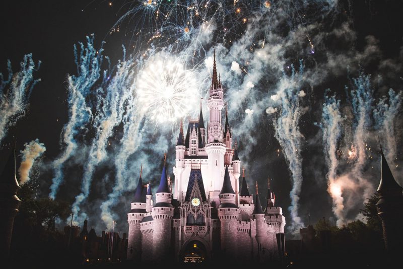 walt disney world castle fireworks