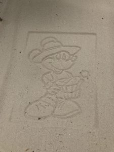 Farmer Mickey in Sand