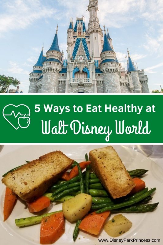 Eat Healthy at Walt Disney World?! Yes! Here are our Top 5 Favorite Ways to Eat Healthy at Walt Disney World. (So that you can enjoy the occasional treat!) #eathealthy #disneyworld #healthydisney #healthyfood #travel