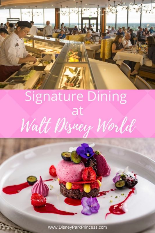 Signature Dining at Walt Disney World has restaurants with everything from friend chicken to Wagyu beef! Whether you are looking for a special family celebration, or an intimate romantic meal, there is a Signature Dining restaurant at Walt Disney World that is perfect for your occasion. 