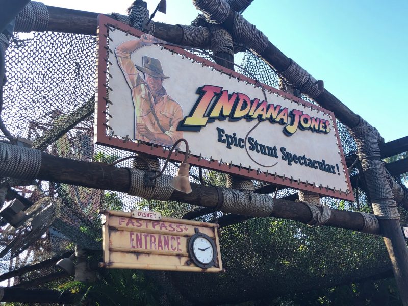 Disney Hollywood Studios Indiana Jones Stunt Show Sign Attractions I Skip Hollywood Studios