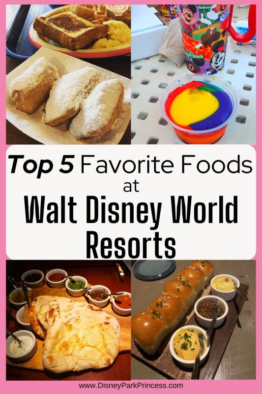 Some of the best food at Walt Disney World can be found at the resort hotels! Here are my Top 5 Favorite Things to Eat at Walt Disney World Resorts! 