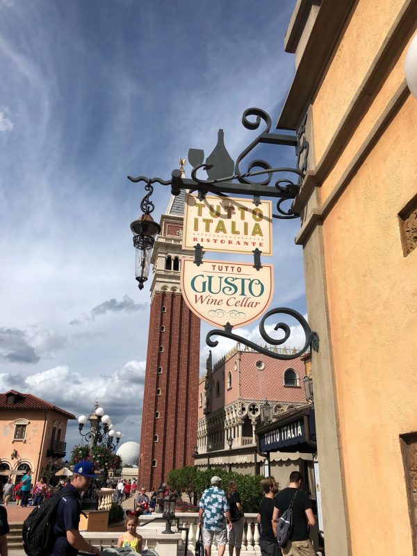 Tutto Gusto Sign Italy Epcot Favorite Things to Eat